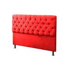 Cabeceira Solteiro 90cm Para Cama Box Sofia Suede Vermelho - DS Móveis Cabeceira Solteiro 90cm Para Cama Box Sofia Suede Vermelho - DS Móveis