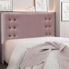 Cabeceira Solteiro 90Cm Veludo Gênova Rosa Lilás