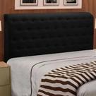 Cabeceira Solteiro Brenda 90 CM material sintético Preto - D A Decor