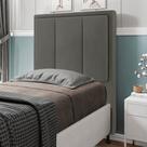 Cabeceira Solteiro Cama Box 90cm para Quarto Opala Suede M11 - D'Rossi