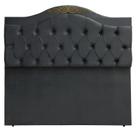 Cabeceira Solteiro Cama Box Botões Detalier Provençal Grafite Suede Com Pés 120 RBL