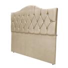 Cabeceira Solteiro Cama Box Botões Provençal Bege Suede Com Pés 120Cm Altura RBL