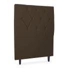 Cabeceira Solteiro Cama Estofada Box Júlia 90cm Veludo Marrom