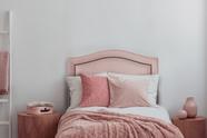 Cabeceira Solteiro Curva 90x60cm Sintético Rosa - Tachas Fumê Cabeceira Solteiro Curva 90x60cm Sintético Rosa - Tachas Fumê