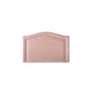 Cabeceira Solteiro Curva Luxo 90x60 Veludo Rosê - Tachas Prata