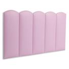 Cabeceira Solteiro Kit 5 Placas Modelo Nuvem - material sintético Rosa Cabeceira Solteiro Kit 5 Placas Modelo Nuvem - material sintético Rosa