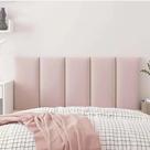 Cabeceira Solteiro Madri Estofada Lisa 100x50 Suede Rosa BB