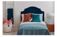 Cabeceira Solteiro Mônaco 90x60cm - Suede Azul Marinho - Com Tachas