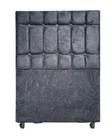 Cabeceira Solteiro Suede Preto, Imperium