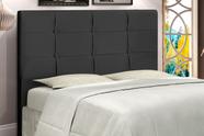 Cabeceira Style Estofada Com Botão de Tecido para Cama Box Solteiro 94Cm Preto - JBE Móveis