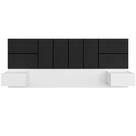 Cabeceira Suspensa Cama Queen Com Led Malibu Bran/preto - M. Arapongas