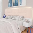 Cabeceira Suspensa Cama Queen Sierra Com Led Bco/bouclé Off White - Ma
