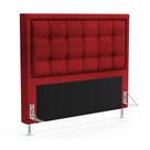 Cabeceira Taurus 140 para Cama de Casal N-033 Veludo Vermelho Aradecor