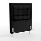 Cabeceira Taurus 90 para Cama de Solteiro A-012 Couro Preto Aradecor