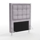 Cabeceira Taurus 90 para Cama de Solteiro N-023 Veludo Cinza Claro Aradecor
