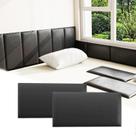 Cabeceira Umedol, pacote com 12 painéis de parede 3D pretos de 20x40cm