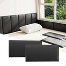 Cabeceira Umedol, pacote com 4, 20x40 cm, acolchoamento de parede 3D preto