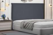 Cabeceira Veneza Suede Veludo Cinza Casal - Spezzia
