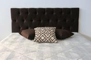 Cabeceiras Estofada Casal 1.40m Painel Cor Marrom Escuro botoes cor