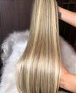 Cabelo Brasileiro do Sul Mesclado Dourado Liso 50G Cabelo Brasileiro do Sul Mesclado Dourado Liso 50G
