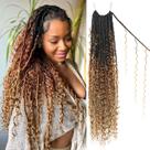Cabelo de crochê Boho Faux Locs 30 cm Goddess Locs, 8 pacotes pretos Cabelo de crochê Boho Faux Locs 30 cm Goddess Locs, 8 pacotes pretos