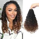Cabelo de crochê Diha Goddess Box Braids 10 cm com pontas encaracoladas x8
