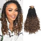 Cabelo de crochê Diha Goddess Box Braids 10 cm com pontas encaracoladas x8