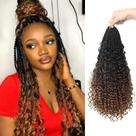 Cabelo de crochê Diha Goddess Box Braids 16 cm com pontas encaracoladas x8