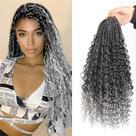 Cabelo de crochê Diha Goddess Box Braids 18 cm com pontas encaracoladas 8x