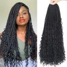 Cabelo de crochê Diha Goddess Box Braids 22 cm com pontas encaracoladas x8