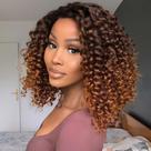 Cabelo de crochê EERYA GOGO Curl 20 cm curto cinza sintético x7