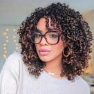 Cabelo de crochê EERYA GOGO Curl 20 cm curto encaracolado sintético