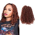 Cabelo de crochê LOCSBYHAND Yanky Twist, 10 pacotes de 10 cm, vermelho gengibre