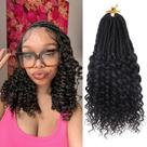 Cabelo de crochê QANSFA Goddess Box Braids 14 cm com pontas encaracoladas x7