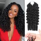 Cabelo de crochê TSCL Feather Birmanese Curly Human Hair 18 polegadas