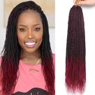 Cabelo de crochê Violet Red Senegalese Twist 14 cm para mulheres negras