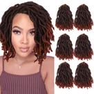 Cabelo de crochê WIGNEE Faux Locs, 8 polegadas, curto, 6 pacotes, 1B/350