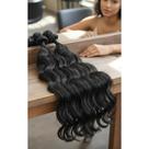 Cabelo Humano Ondulado 55cm Castanho Natural