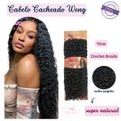 Cabelo Orgânico Cacheado 70cm Crochet Braid 300g Preto