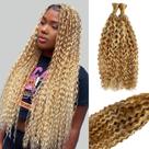 Cabelo para Tranças Munx 30 cm Ondulado Water Wave Ombre Loiro Kit com 2