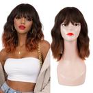 Cabelo Peruca Wig Curto Ondulado Com Franja Natural Realista