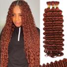 Cabelo trançado Aailvmey 350 Copper Boho Human Curly 100% Hair