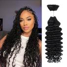 Cabelo trançado humano Coolbeeza Deep Water Wave 18cm 100g x2