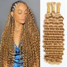 Cabelo trançado humano Temlux Deep Wave 110g 56cm Honey Blonde