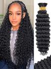 Cabelo trançado KULYMUWIG Deep Wave 100g 20cm 4 pacotes 10A
