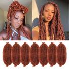 Cabelo trançado Marley Twist GOWIT Ginger 14 cm sintético x7