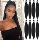 Cabelo trançado pré-esticado BEFUNNY, 24 polegadas, 8 pacotes
