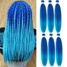 Cabelo trançado pré-esticado Liang Dian, 22 polegadas, 6 pacotes