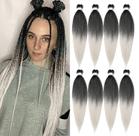 Cabelo trançado pré-esticado Ubeleco 20 em 8 pacotes 1B/Silver
