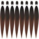 Cabelo trançado pré-esticado Ubeleco, 8 pacotes de 120 cm, Ombre 1B/30